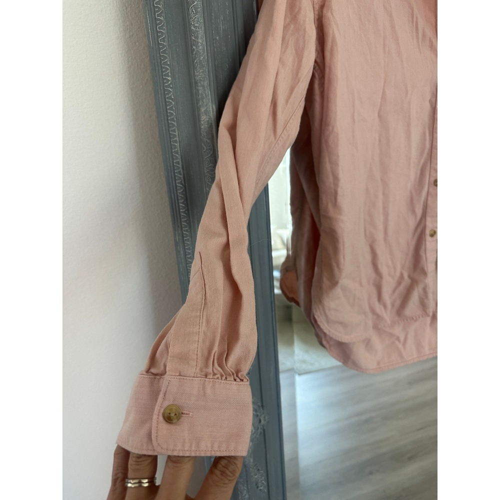 Uniqlo Womens Cotton Pink Soft Brushed Long Sleeve Button Down Shirt Old Money S - Picture 4 of 8